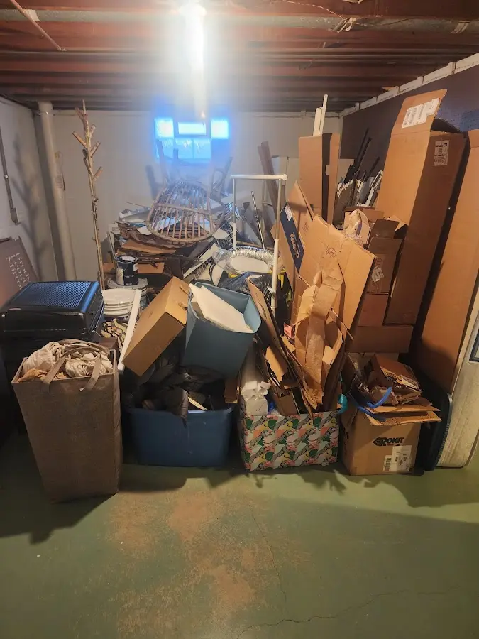 Roll-off dumpster container at job site for 4 Yard Dumpster Rental in Perham